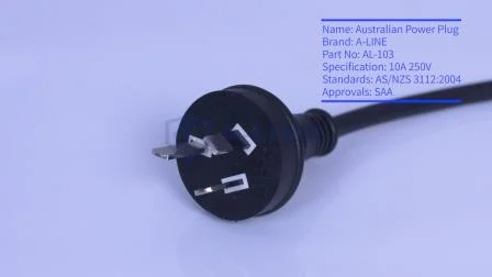 Cable de extensión transparente de Australia 10A 250V equipado con luz LED