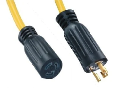 Cable de extensión para vehículos recreativos con conector de bloqueo por torsión macho